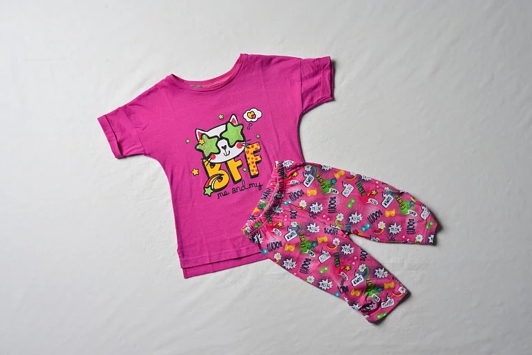 Пижама для девочки «Котик» розовый цвет